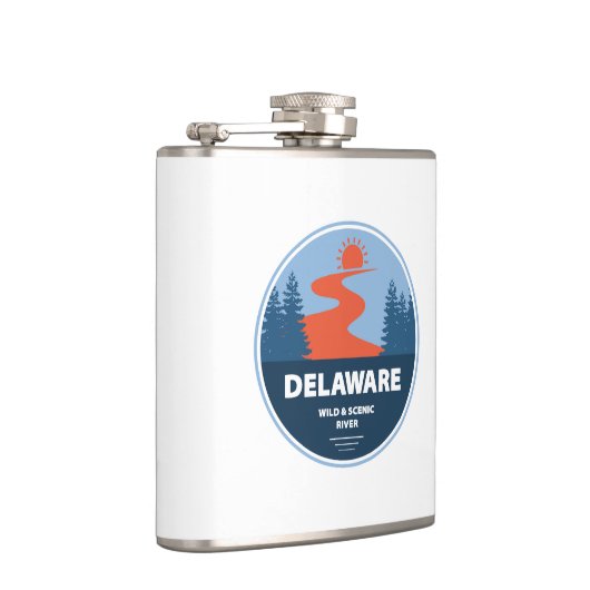 Wild und Landschaftlicher Fluss Delaware Flachmann (Rechts)