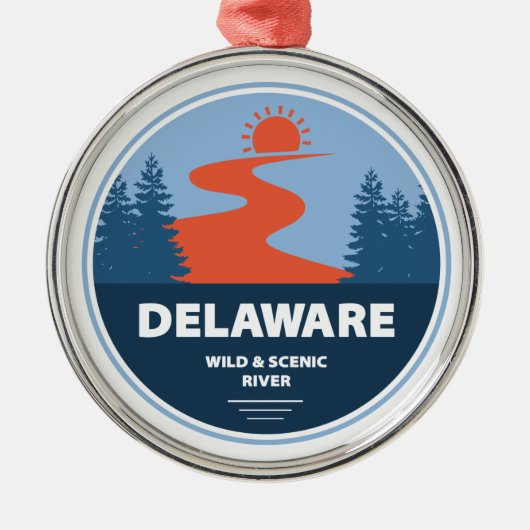 Wild und Landschaftlicher Fluss Delaware Ornament Aus Metall (Vorne)