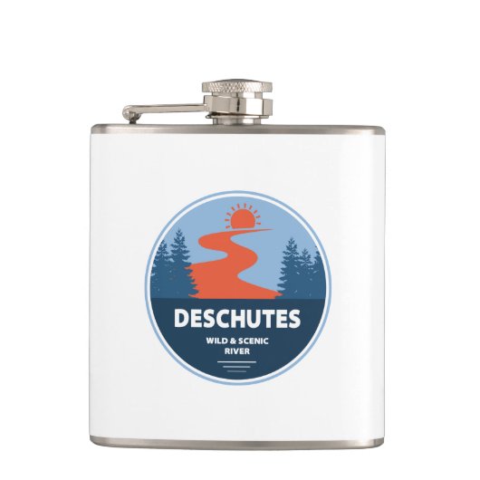 Wild und Landschaftlicher Fluss Deschutes, Oregon Flachmann (Vorderseite)