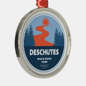 Wild und Landschaftlicher Fluss Deschutes, Oregon Ornament Aus Metall (Rechts)