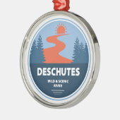 Wild und Landschaftlicher Fluss Deschutes, Oregon Ornament Aus Metall (Links)