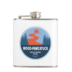 Wild und Landschaftlicher Fluss Wood-Pawcatuck Flachmann