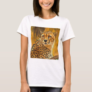 Wild und majestätisch: Ölgemälde Cheetah Art Print T-Shirt
