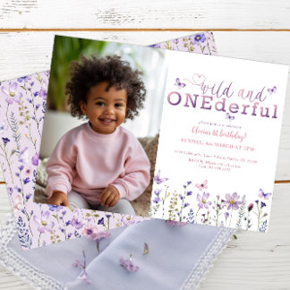 Wild und ONEderful 1. Geburtstag Foto Einladung