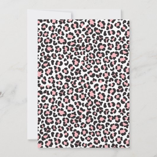 Wild und ONEderful Leopard Print Pink Birthday Einladung (Rückseite)
