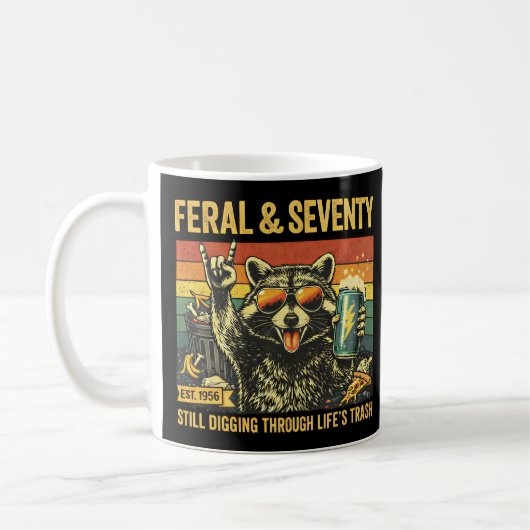 Wild und Siebzig 70. Geburtstag Sarkastisch Siebzi Kaffeetasse (Links)