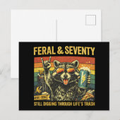 Wild und Siebzig 70. Geburtstag Sarkastisch Siebzi Postkarte (Vorne/Hinten)