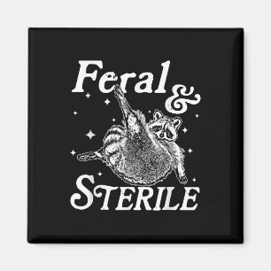 Wild und steril, lustige Raccoon Meme Magnet