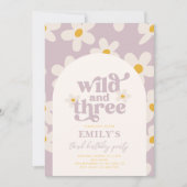 Wild und Three Daisy zum Geburtstag Einladung (Vorderseite)
