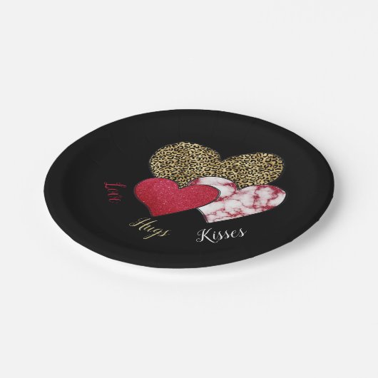 Wild valentine pappteller (Schrägansicht)