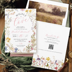 Wild Verliebt Aquarell Wildblumen Brautparty Einladung