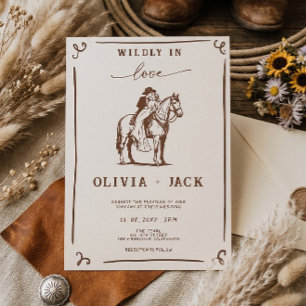 Wild Verliebt Western Pferd Rustikale Hochzeit Einladung
