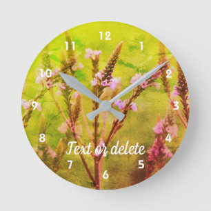 Wild Vervain Flower Abstract Art Personalized  Runde Wanduhr