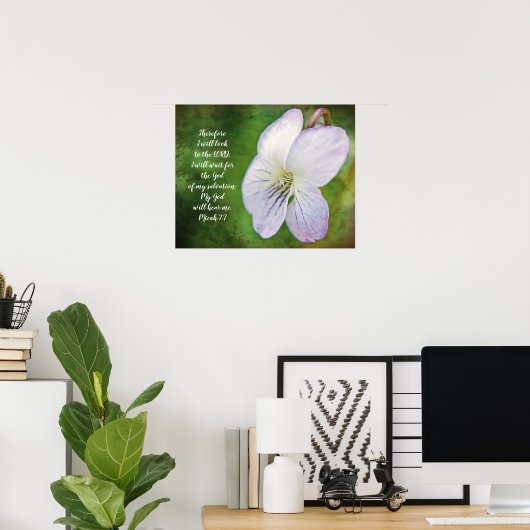 Wild Violet Blume Bible Scripting Poster (Heimbüro)