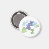Wild Violet Flowers Illustration  Magnet (Vorderseite/Rückseite)