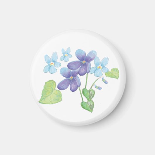 Wild Violet Flowers Illustration  Magnet (Vorne)