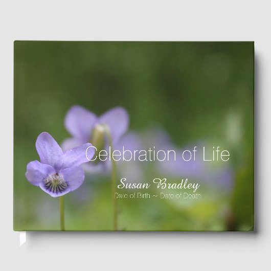 Wild Violets Celebration of Life Guest Book Gästebuch (Vorderseite)