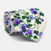 Wild Violets & Ivy Nahtloses Botanisches Muster Krawatte (Gerollt)