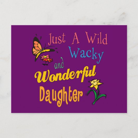 Wild Wacky und ein wunderbares Geschenk für die To Postkarte (Vorderseite)