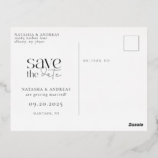 Wild-Waldgrün Save the Date Foil Einladung (Rückseite)