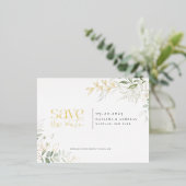 Wild-Waldgrün Save the Date Foil Einladung (Stehend vorne)