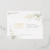 Wild-Waldgrün Save the Date Foil Einladung (Vorderseite/Rückseite)