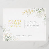 Wild-Waldgrün Save the Date Foil Einladung (Vorderseite)