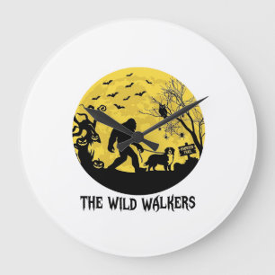 Wild Walker Bigfoot laufende Berner Halloween Hau Große Wanduhr