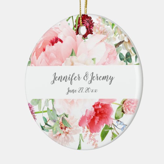 Wild-Wasserfarben-Garten-Hochzeitssache Keramik Ornament (Links)