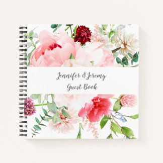 Wild Watercolor Garden Floral Gästebuch Notizblock
