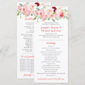 Wild Watercolor Garden Florals Hochzeitsprogramm Programm (Vorne/Hinten)