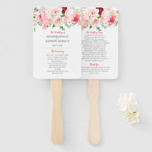 Wild Watercolor Garden Florals Wedding Fächer