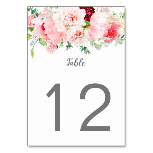Wild Watercolor Garden Tischnummer