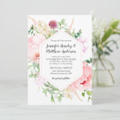Wild Watercolor Garden Wedding | Einladung (Stehend Vorderseite)