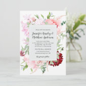 Wild Watercolor Garden Wedding | Einladung (Stehend Vorderseite)