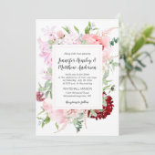 Wild Watercolor Garden Wedding | Einladung (Stehend Vorderseite)