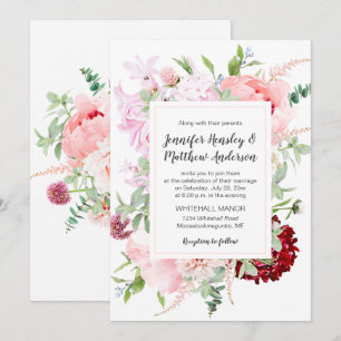 Wild Watercolor Garden Wedding Einladung