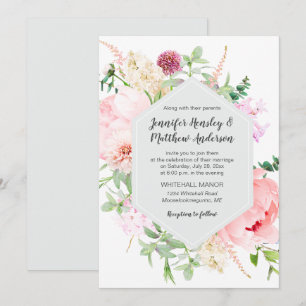 Wild Watercolor Garden Wedding Einladung