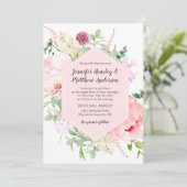 Wild Watercolor Garden Wedding | Einladung (Stehend Vorderseite)