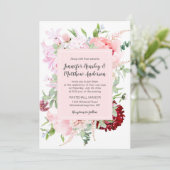 Wild Watercolor Garden Wedding | Einladung (Stehend Vorderseite)