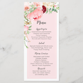 Wild Watercolor Garden Wedding | Menükarte