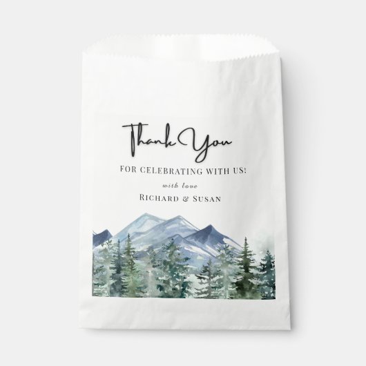 Wild Watercolor Wedding Vielen Dank Geschenktütchen (Vorderseite)