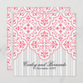 Wild Watermelon Wedding Damask Muster Custom Einladung (Vorne/Hinten)