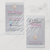 Wild Wedding Animal Print Sleek Business Card Visitenkarte (Vorne/Hinten)