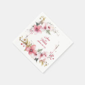 Wild weiche Rose: Personalisierte Hochzeit von Nap Serviette (Ecke)