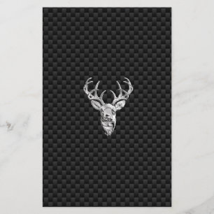 Wild weißer Schwanz Hirsch auf Carbon Fibre Style  Briefpapier