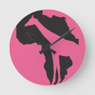 " Wild weit entferntes Afrika." Runde Wanduhr