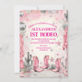 Wild West 1st Rodeo Birthday Einladung (Vorderseite)