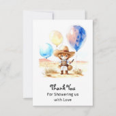 Wild West Adventure Boy Baby Shower Dankeskarte (Vorderseite)