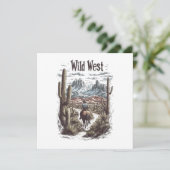 Wild West Adventure Illustration Feiertagskarte (Stehend Vorderseite)